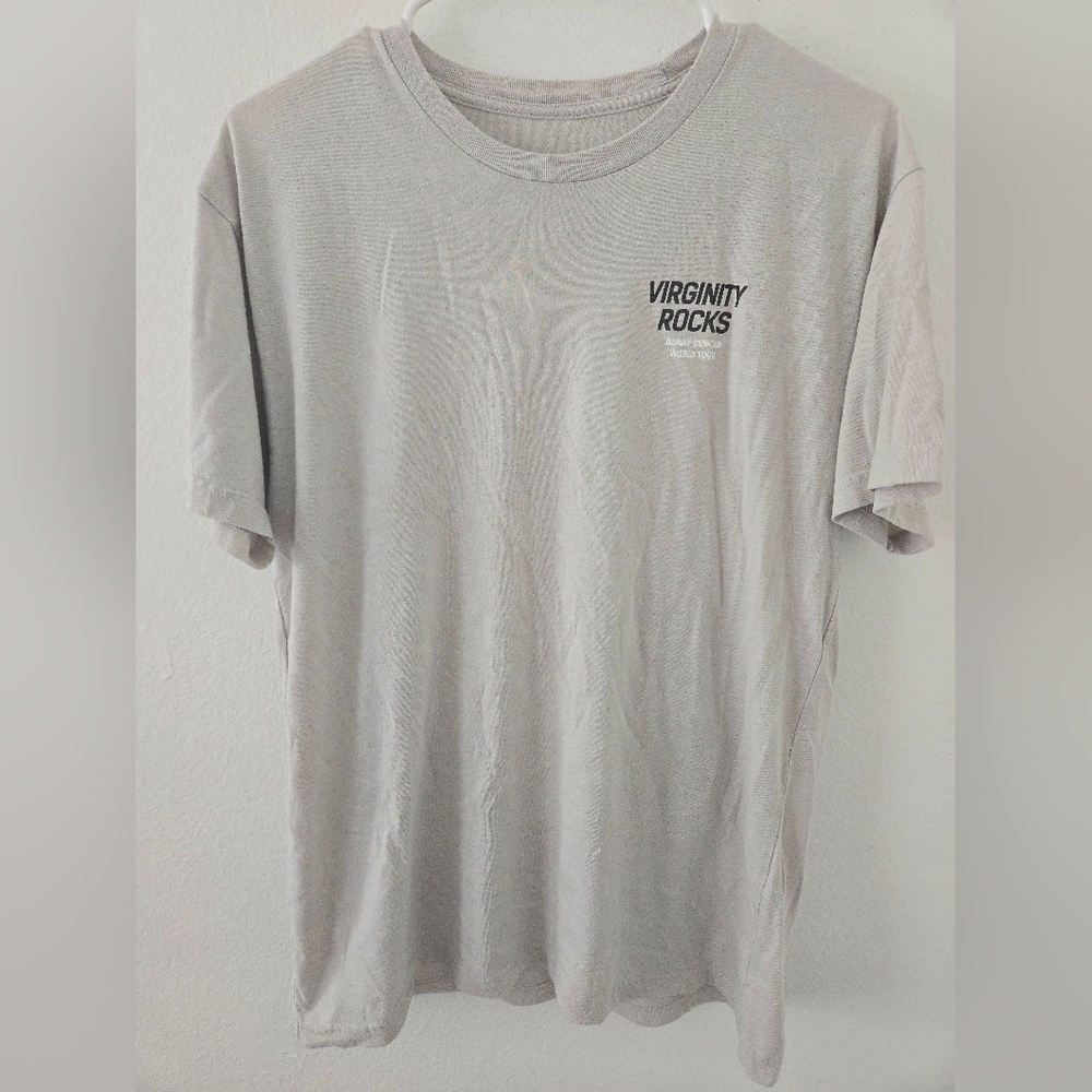 Virginity Rocks T Shirt Mens Size Large Beige Short Sleeve Tour 2022 Danny Dunca